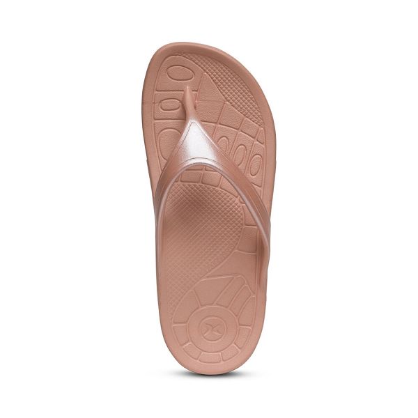 Aetrex Women's Fiji Flip Flops - Blush | USA M46P7W1